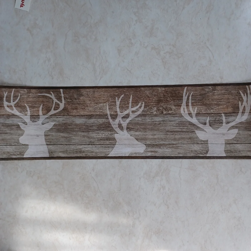 Wallpaper Border Woodgrain Deer Silhouette